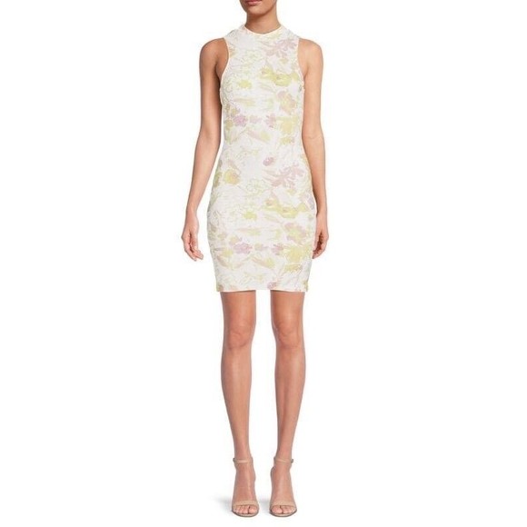 F. Ted Baker Women Dress Size 4 Or 10 Multicolor Sleeveless High Neck NWT $175 - Picture 3 of 7